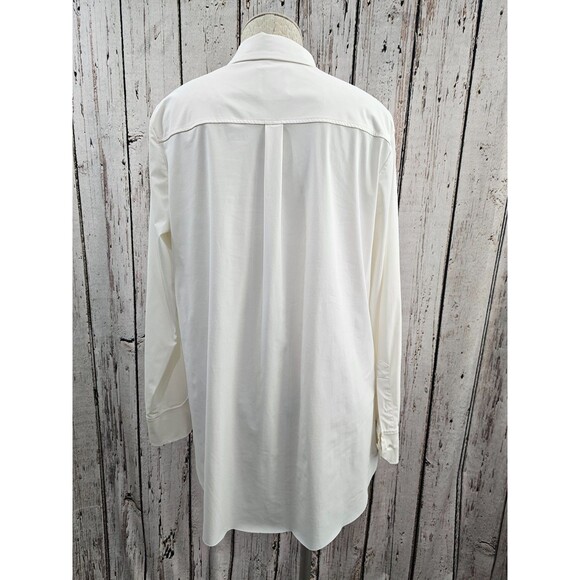 Women's L Lysse Schiffer Button Down Stretch Tunic Length Shirt Top Blouse - Picture 3 of 7